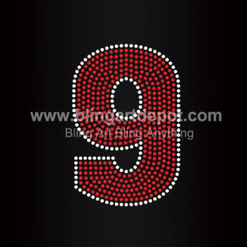 Number Nine Rhinestone Heat Transfers Number Nine Rhinestone Heat Transfers